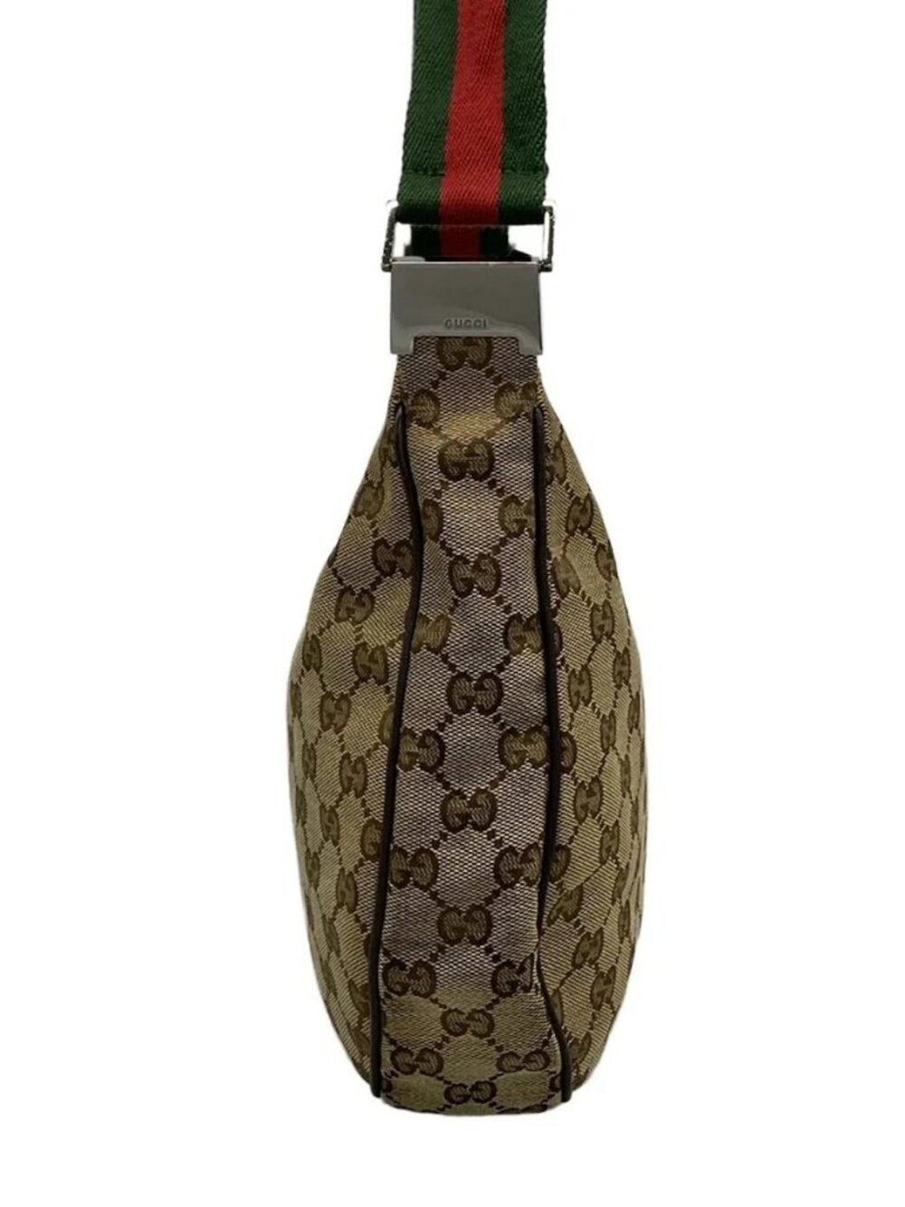 GUCCI GG Pattern, Shelly (Web) Beige Dark Brown Multi Jacquard Leathe - Picture 4 of 14